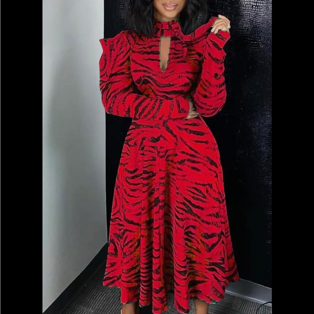 Vibrant Tiger Print Dress